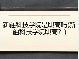 新疆科技学院是职高吗(新疆科技学院职高？)