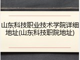 山东科技职业技术学院详细地址(山东科技职院地址)