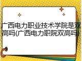 广西电力职业技术学院是双高吗(广西电力职院双高吗)