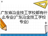 广东省冶金技工学校都有什么专业(广东冶金技工学校专业)