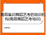 南昌集训舞蹈艺考的培训机构(南昌舞蹈艺考培训)