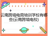 云南跨境电商培训学校有哪些(云南跨境电校)