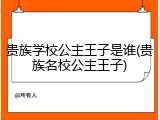 贵族学校公主王子是谁(贵族名校公主王子)