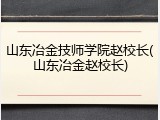 山东冶金技师学院赵校长(山东冶金赵校长)