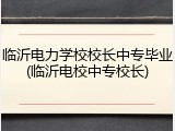 临沂电力学校校长中专毕业(临沂电校中专校长)