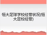 恒大足球学校经营状况(恒大足校经营)