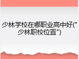 少林学校在哪职业高中好("少林职校位置")