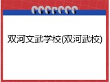 双河文武学校(双河武校)