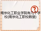 南京化工职业学院有几个学校(南京化工职校数量)
