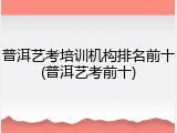 普洱艺考培训机构排名前十(普洱艺考前十)