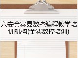 六安金寨县数控编程教学培训机构(金寨数控培训)