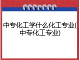 中专化工学什么化工专业(中专化工专业)