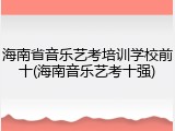 海南省音乐艺考培训学校前十(海南音乐艺考十强)