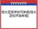 恒大足球学校可参观(恒大足校开放参观)