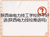 陕西省电力技工学校好不好进(陕西电力技校难进吗)