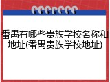 番禺有哪些贵族学校名称和地址(番禺贵族学校地址)