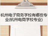 杭州电子商务学校有哪些专业(杭州电商学校专业)