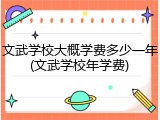 文武学校大概学费多少一年(文武学校年学费)