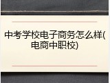 中考学校电子商务怎么样(电商中职校)