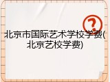 北京市国际艺术学校学费(北京艺校学费)
