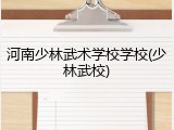 河南少林武术学校学校(少林武校)