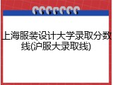 上海服装设计大学录取分数线(沪服大录取线)