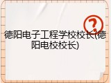 德阳电子工程学校校长(德阳电校校长)