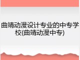 曲靖动漫设计专业的中专学校(曲靖动漫中专)