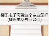 柳职电子商务这个专业怎样(柳职电商专业如何)