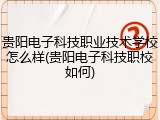 贵阳电子科技职业技术学校怎么样(贵阳电子科技职校如何)