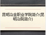 昆明冶金职业学院简介(昆明冶院简介)