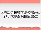 太原冶金技师学院校招开始了吗(太原冶院校招启动)