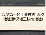 武汉第一轻工业技校 职校地址(武汉轻工技校地址)