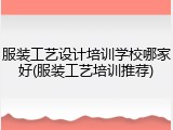 服装工艺设计培训学校哪家好(服装工艺培训推荐)