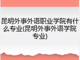 昆明外事外语职业学院有什么专业(昆明外事外语学院专业)