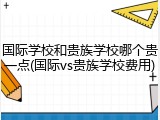 国际学校和贵族学校哪个贵一点(国际vs贵族学校费用)