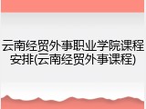 云南经贸外事职业学院课程安排(云南经贸外事课程)