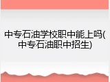 中专石油学校职中能上吗(中专石油职中招生)