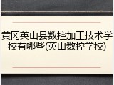 黄冈英山县数控加工技术学校有哪些(英山数控学校)