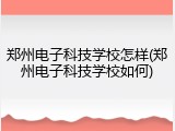 郑州电子科技学校怎样(郑州电子科技学校如何)