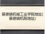 景德镇机械工业学院地址(景德镇机院地址)
