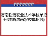 渭南临渭农业技术学校单招分数线(渭南农校单招线)