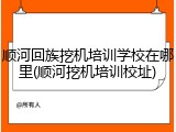 顺河回族挖机培训学校在哪里(顺河挖机培训校址)