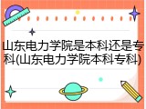 山东电力学院是本科还是专科(山东电力学院本科专科)