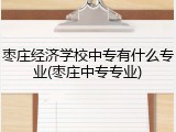 枣庄经济学校中专有什么专业(枣庄中专专业)