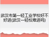 武汉市第一轻工业学校好不好进(武汉一轻校难进吗)