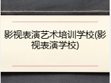 影视表演艺术培训学校(影视表演学校)