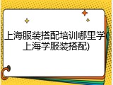 上海服装搭配培训哪里学(上海学服装搭配)