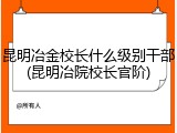 昆明冶金校长什么级别干部(昆明冶院校长官阶)