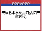 天籁艺术学校贵阳(贵阳天籁艺校)